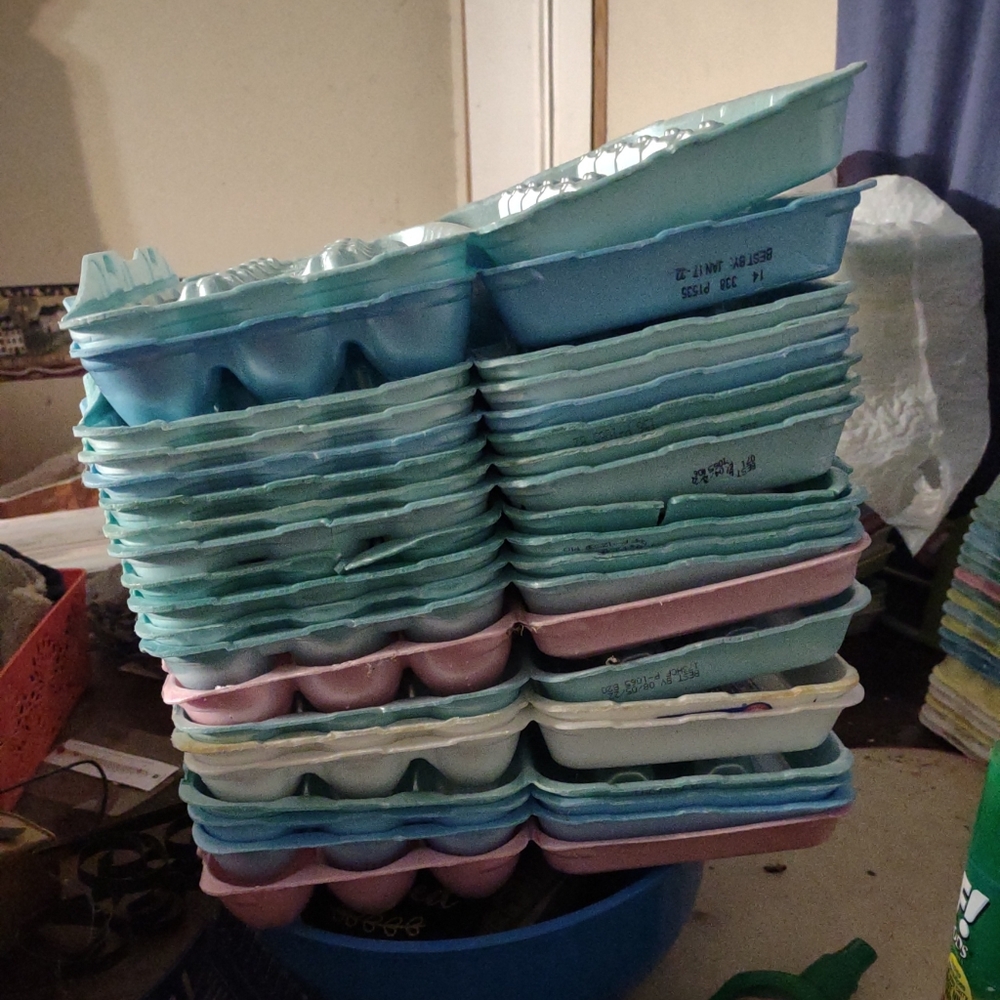 Egg Cartons Lot of 30 Empty Styrofoam 18ct Crafts Art Livestock Chickens